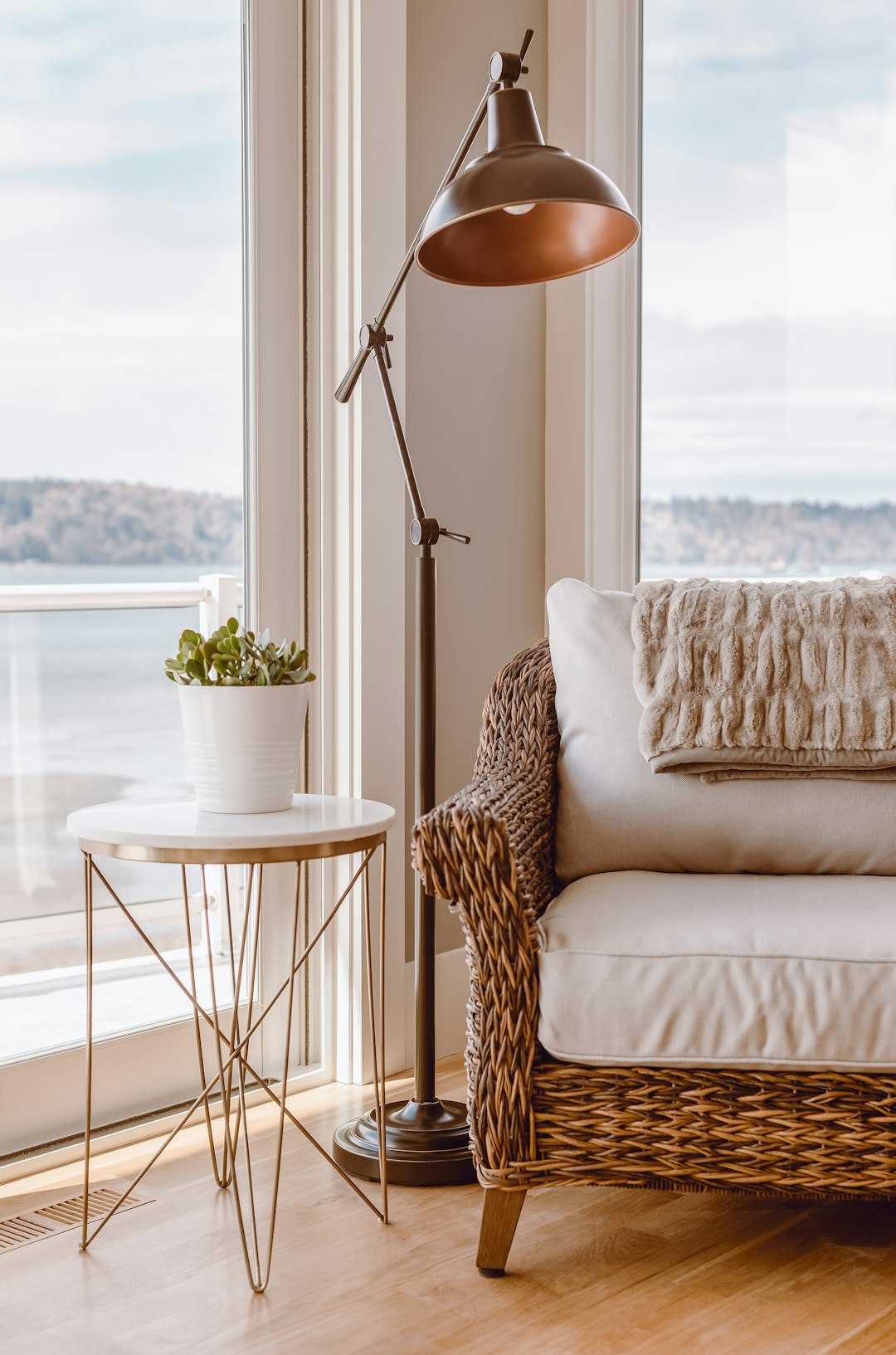 Comfortable styled reading corner